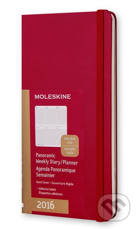 Moleskine – 12-mesačný červený panoramatický diár 2016, Moleskine, 2015
