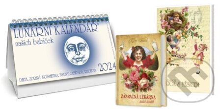 Kalendář 2024 Lunární + Zázračná lékárna naší babičky + Sedmnáctý rok s Měsícem - Klára Trnková, Studio Trnka, 2023