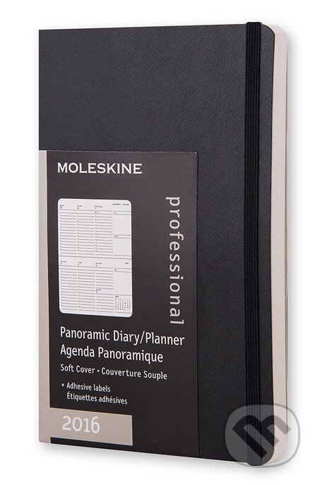 Moleskine – 12-mesačný čierny panoramatický diár 2016, Moleskine, 2015