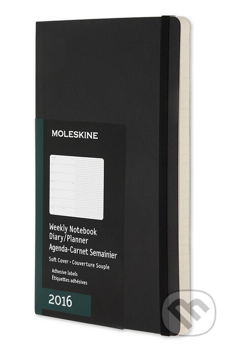 Moleskine – 12-mesačný čierny plánovací zápisník 2016, Moleskine, 2015