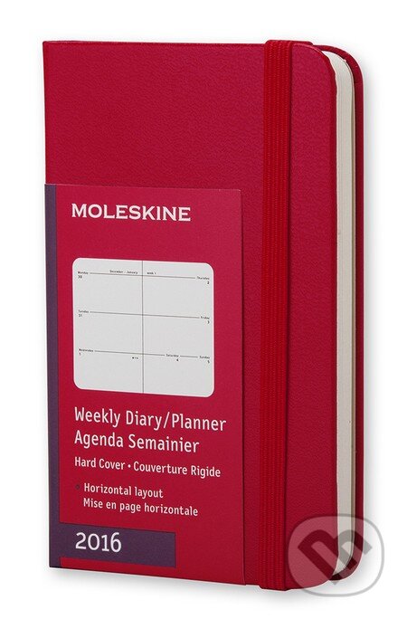 Moleskine – 12-mesačný červený horizontálny diár 2016, Moleskine, 2015