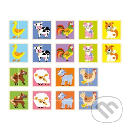 BABU Puzzle a Pexeso - Zvířátka z farmy - puzzle z kategorie Maxi dílky