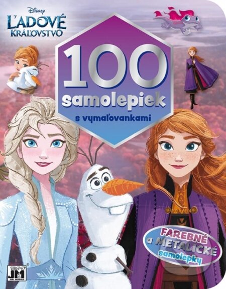 100 samolepiek s vymaľovankami/ Ľadové kráľovstvo - Disney, Jiri Models SK, 2023