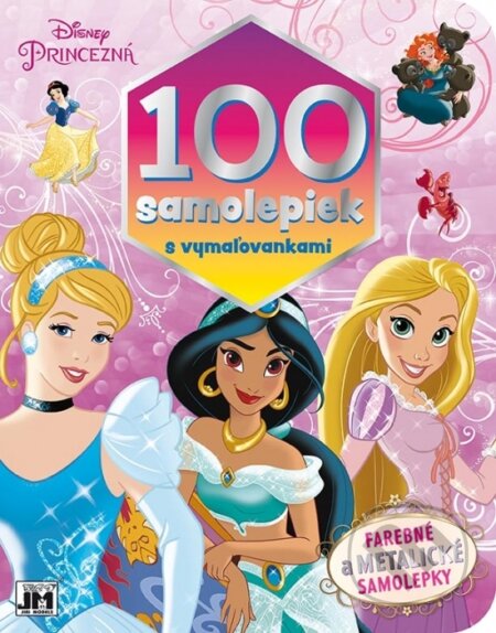 100 samolepiek s vymaľovankami/ Princezné - Disney - kniha z kategorie Pro děti
