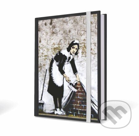 Banksy notebook upratovačka 9x14cm