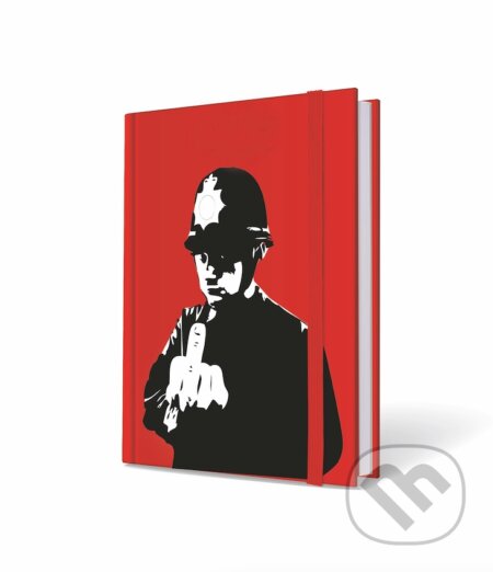 Banksy notebook policajt červený 9x14cm