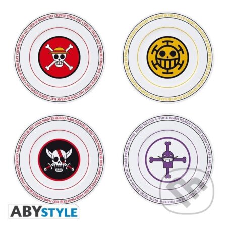 One Piece Porcelánové taniere - sada 4 ks