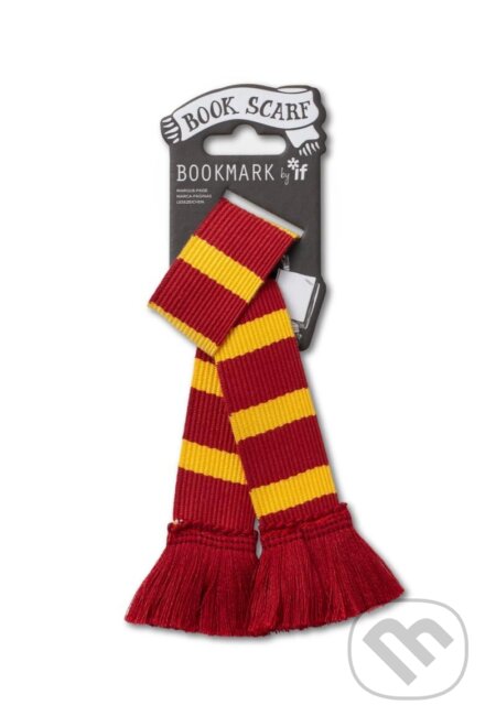 Záložka do knihy - šál (červená, žltá)