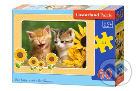 Two Kittens with Sunflowers, Castorland, 2015