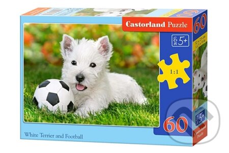 White Terrier and Football, Castorland, 2015