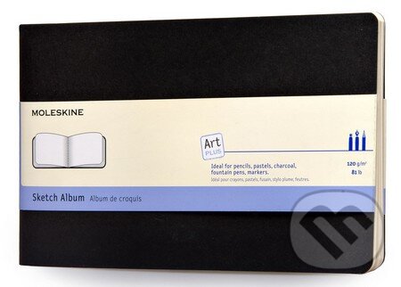 Moleskine - čierny skicár (stredný, čistý, mäkká väzba)