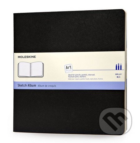 Moleskine - čierny skicár (štvorcový, čistý, mäkká väzba)