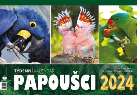 Papoušci týdenní stolní kalendář 2024, Fynbos, 2023