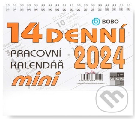 Pracovní mini 14denní 2024 - stolní kalendář, BOBO BLOK, 2023