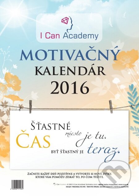 Motivačný kalendár 2016, I Can Academy, 2015