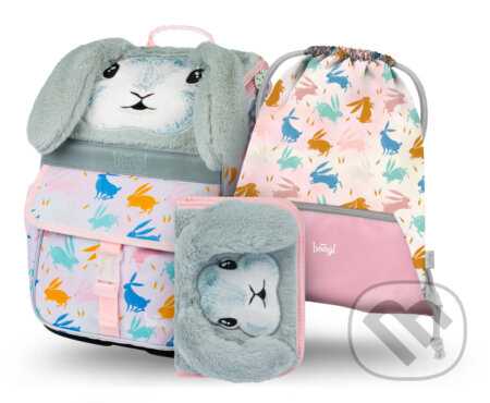 Školní set Baagl Zippy Bunny (set 3) (aktovka, klasický penál, sáček na obuv)