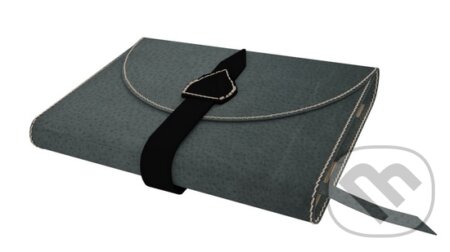 Variabilný obal na knihu z pravej kože so sponou (Šedá)