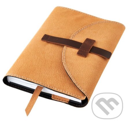 Variabilný obal na knihu z pravej kože so sponou (Medová)