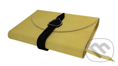 Variabilný obal na knihu z pravej kože so sponou (Žltá)