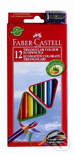 Pastelky ECO Triangular Faber Castell (12 farieb + strúhadlo)