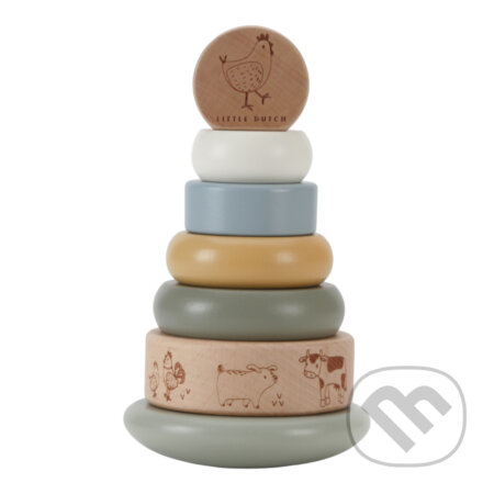 Nasadzovacie krúžky drevené Farma - hra z kategorie Stavebnice