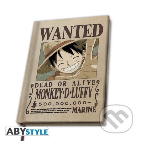One Piece Zápisník A5 - Wanted Luffy, ABYstyle, 2023