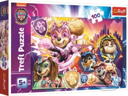 Tlapková patrola Mocní psí hrdinové (100 dílků) - puzzle z kategorie 60 - 300 dílků