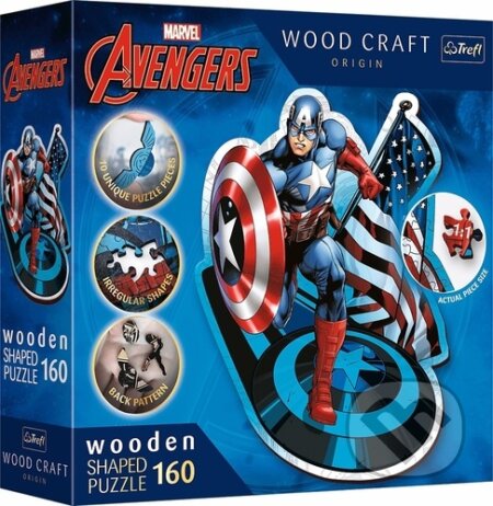 Wood Craft Origin puzzle Neohrožený Kapitán Amerika, Trefl, 2023