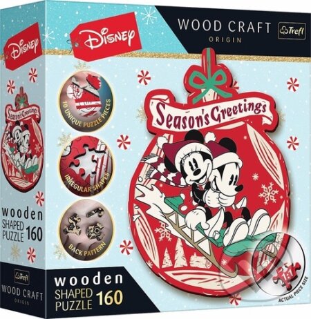Wood Craft Origin puzzle Vánoční dobrodružství Mickeyho a Minnie, Trefl, 2023
