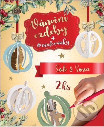 3D Omalovánky Sova a sob (Vánoční ozdoby a Omalovánky) - kniha z kategorie Omalovánky