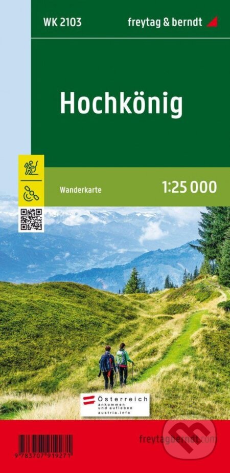 Hochkönig, 1:25 000 / turistická a cykloturistická mapa, freytag&berndt, 2023