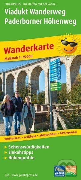 Viadukt Wanderweg, Paderborner Höhenweg 1:25 000 / turistická mapa, freytag&berndt, 2016