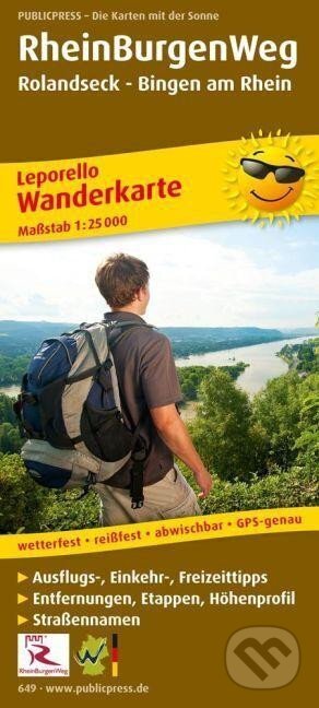 RheinBurgenWeg, Rolandseck-Bingen am Rhein 1:25 000 / turistická mapa, freytag&berndt, 2016