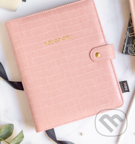 Krúžkový obal A5 - ružový (You Go Girl!)