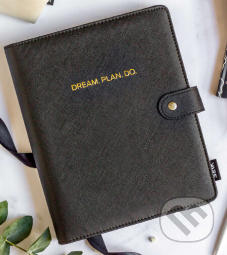 Krúžkový obal A5 - čierny (Dream. Plan. Do)