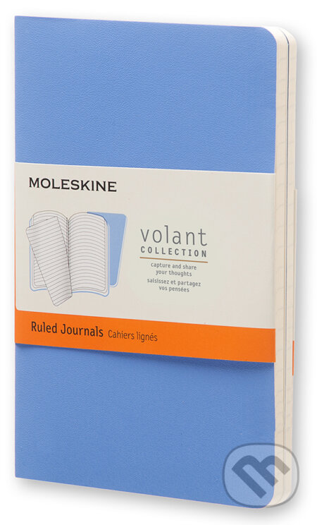 Moleskine - sada 2 zápisníkov Volant (modrá väzba), Moleskine, 2016