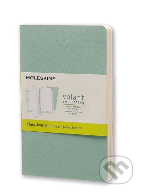 Moleskine - Volant - dva zelené zápisníky (malé, mäkká väzba, čisté (sada 2 ks zápisníkov))
