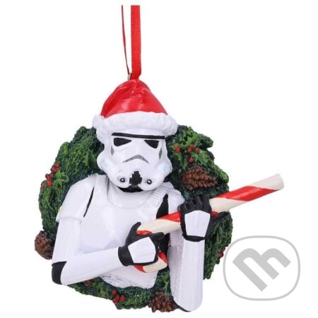 Vianočná ozdoba Star Wars - Stormtrooper s vianočným vencom, Nemesis Now, 2023