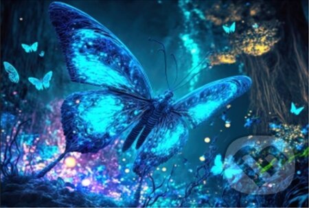 Dřevěné puzzle Fluorescentní motýl A4