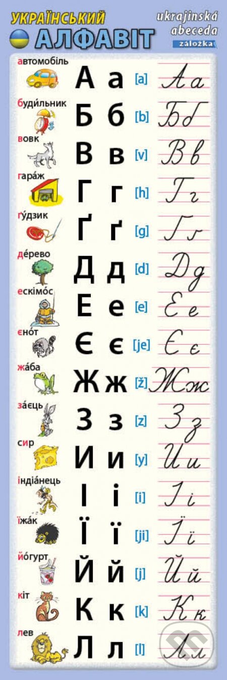 Záložka - Ukrajinská abeceda - Petr Kupka, Kupka, 2022