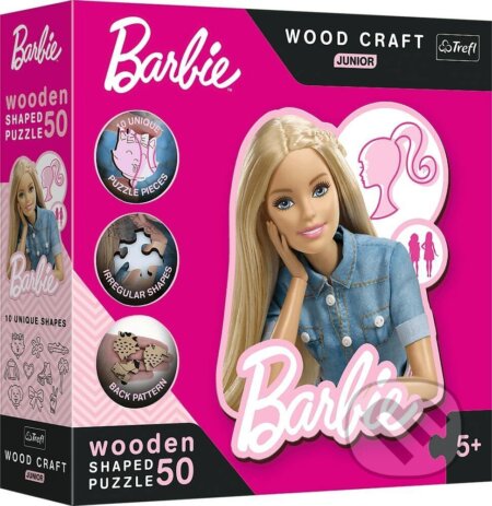 Trefl Wood Craft Junior puzzle Krásna Barbie 50 dielikov, Trefl, 2023