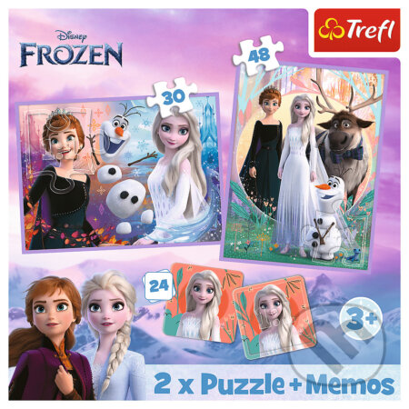 Puzzle: Trefl Puzzle 2v1 + pexeso - Princezné vo svojej zemi / Disney Frozen 2 (Trefl). Trefl, 2023