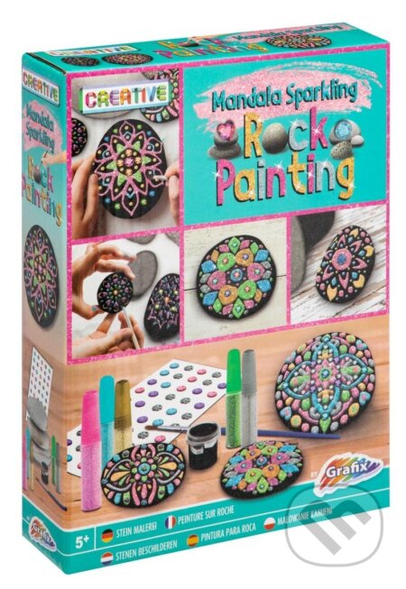 Malování na kamínky - Třpytivá Mandala