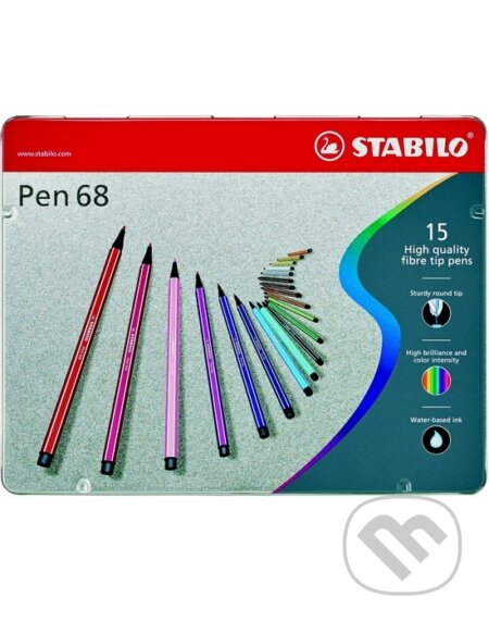 Prémiový vláknový fix STABILO pen 68 v kovovom púzdre