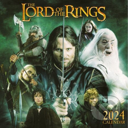 Oficiálny nástenný kalendár 2024 Lord of the Rings s plagátom, , 2023