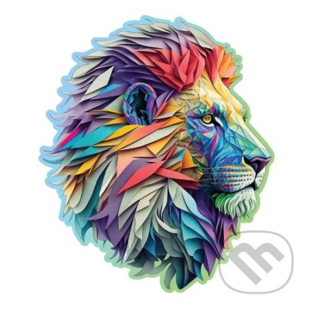 Moderní lev, dřevěné - puzzle z kategorie Zvířata