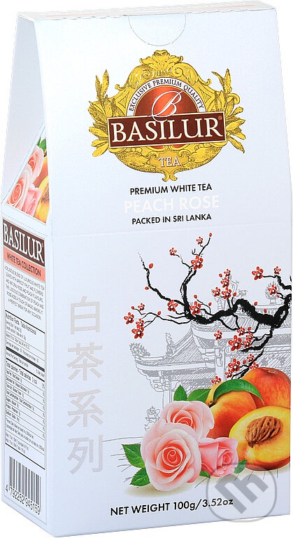 BASILUR White Tea Peach Rose 100g, Bio - Racio, 2023