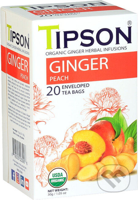 TIPSON BIO Ginger Peach 20x1,5g, Bio - Racio, 2023