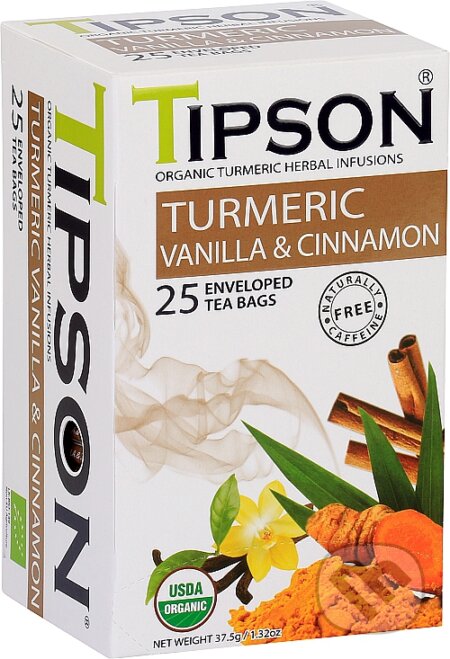TIPSON BIO Turmeric & Vanilla Cinnamon 25x1,5g, Bio - Racio, 2023
