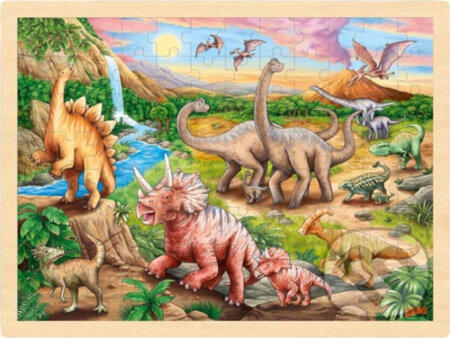 Dinosauří stezka (Dřevěné puzzle) - puzzle z kategorie Maxi dílky